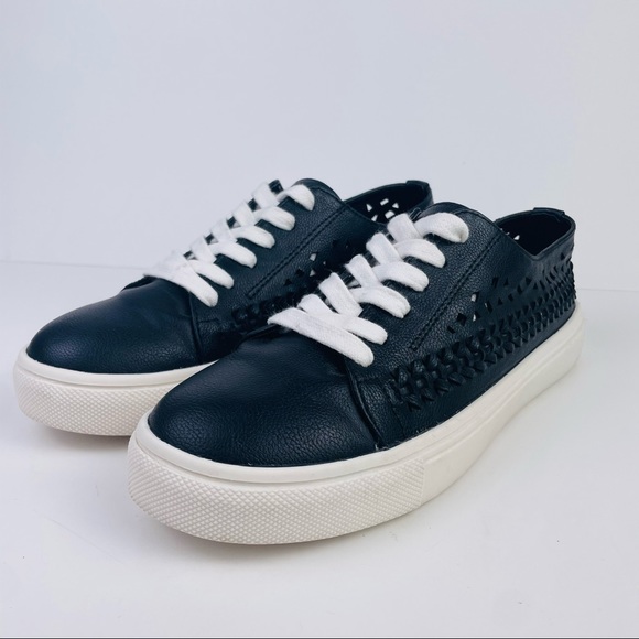 Sam Edelman Raina Black Faux Leather Lace Up Perforated Shoes Women’s Size 7M - Picture 2 of 12